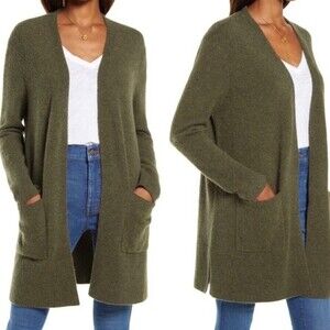 Madewell Kent Cardigan Spruce Sweater in Coziest Yarn Size XL